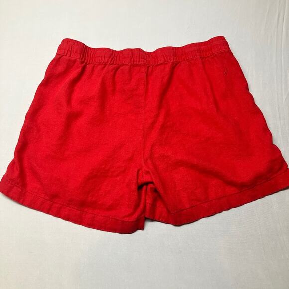 Nautica Linen/Lyocell Drawstring Elastic Waist 4.5" Red Shorts Womens Size S - Picture 2 of 7